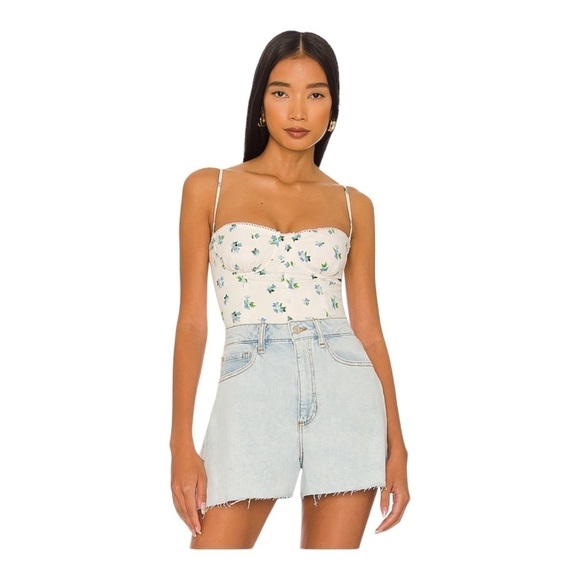 WEWOREWHAT Revolve White Floral Underwire Corset Size 12 NWT - Picture 7 of 8